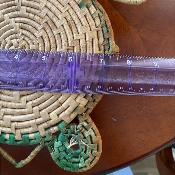 Frog Wicker Circle Round Coaster Holder - Picture 6 of 7